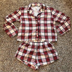 Forever 21 Cozy Red and White Plaid Pajama Set